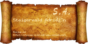 Steigervald Adrián névjegykártya